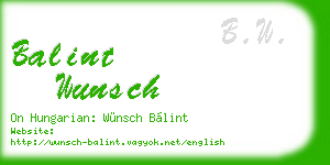 balint wunsch business card